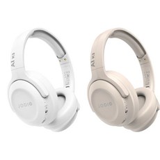 JODIO AI K3 無線藍牙耳罩式耳機，舒適降噪，時尚便攜, 奶茶+白色, Al K3