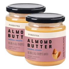 포레스티 국내제조 무첨가 100 아몬드버터 2병 무가당 무설탕 아몬드스프레드, 1개, 200g
