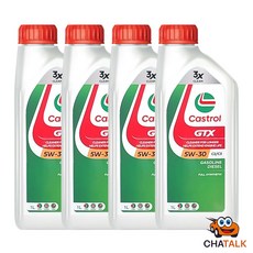캐스트롤 GTX 5W-30 엔진오일 1L, 5w30, 4개