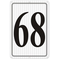 i-CowFun 프리미엄 반사 금속 번호 표지판 1 - 알루미늄 12인치 X 주차 공간 실외 대형 바닥 도크 코트 통로 필드 변색 없음 녹슬지 않음 내후성 없음, Reflective Number Sign 63, 1개