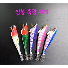 연피싱 삼봉에기 야광에기 생미끼 장착 갑오징어 한치 쭈꾸미 문어낚시, #핑크, 1개