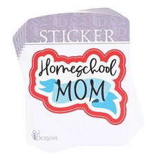 [ 940221 ] 딕슨스 홈스쿨 엄마 12.9 x 9.5cm 블랙 레드 및 블루 종이 장식 데칼 스티커 6개 팩, [ 940221 ] 딕슨스 홈스쿨 엄마 12.9 x 9