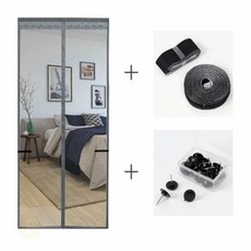 MOONH 문방충망 출입구모기장 현관문방충망 문 모기장(90X210CM) (그레이), MOONH 문방충망 출입구모기장 현관문방충망 문 모기장