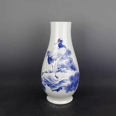 手繪松齡鶴壽紋福筒瓶 高56cm, 如圖所示