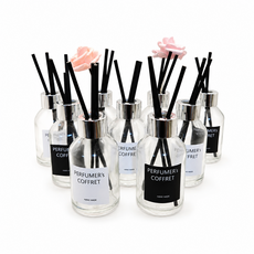 디퓨저 원형100미리용기9개 섬유스틱27개 꽃스틱2개포함 실내용용기 마미하우스, 9개, 100ml, 원형투명