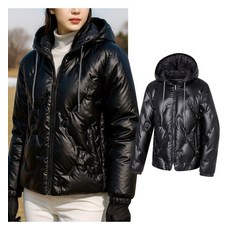 비티알 비티알 여성 겨울 덕다운 광택 골프 후드 패딩자켓 BSC660TJ4W