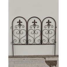 유럽풍 철제 정원 화단 울타리 모양 펜스 화단 가든 식물지지대 휀스 정원꾸미기 주택 아파트 꾸미기 4개 세트, 검은색