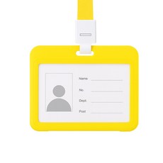 키미블랑 목걸이 방수 명찰 케이스, 20개, 가로옐로우