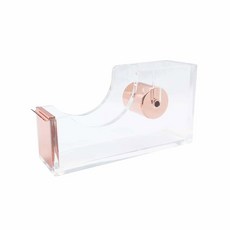 냇썸베이직 테이프 디스펜서 책상 투명 릴 홀더 사무실 가정용 문구류(맑음 및 무지개 톤), Rose Gold Dispenser