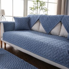 사계절 편안한 퀼팅 쇼파팔걸이패드 네이비 가죽보호 얼룩가리개 소파덮개 반려동물스크래치방지 분리형소파깔개 쇼파토퍼 쇼파천갈이 간편소파리폼패드