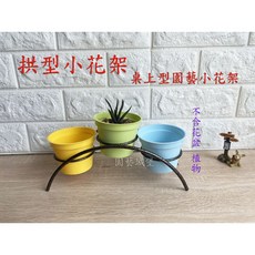 園藝城堡 拱型小花架 桌上型室內立體盆栽架 橋型三洞鐵藝陽台花架