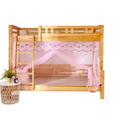 無品牌 加密子母床蚊帳 普通床上下鋪通用幼兒園宿舍學生專用蚊帳, 簡約款無花紋 單開門重疊門+防塵頂 溫馨,下鋪1.2m 頂寬0.9m長1.9m