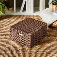 [모던하우스 인천점] 내츄럴라탄PP 수납바스켓 덮개형XL 40x34X17cm -[BT0825011], 1개, 이미지참조