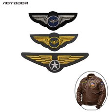 AOTDDOR 하이크 공군 폭격기 윙 배지 디자인 찍찍이 벨크로 자수 와펜 패치