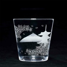 東洋佐佐木 富士山五重塔圖樣威士忌杯 340ml ow446, 1個