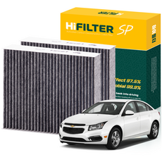 하이필터 쉐보레 크루즈 활성탄 자동차 에어컨필터, 2개, 어메이징 뉴 크루즈 (J300 FL) HI-H008