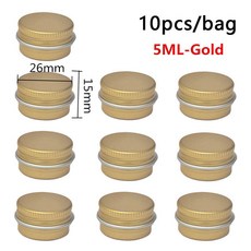 캔들공병 10pcs 5/10/15ML 빈 알루미늄 주석 항아리 포장 크림 밤 촛불 화장품 라운드 스지 컨테이너 상자 미니 금속, 02