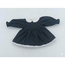 핑크팝 바비 키링 ob11 전용 가을 겨울 7부 긴팔 원피스 바비 꾸미기 정품 바비 인형 원피스 인형 옷 바비 꾸미기, 1개, 블랙 베이직 원피스