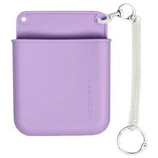 뽀너스 포켓쏙 실리콘 플러스 널스포켓 + 스프링 고리 2개 세트, 퍼플, 1세트