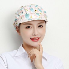 純滌棉廚房帽子女防油煙做飯防掉髮透氣防塵鬆緊食品廚師帽工作帽 副廠商品, 初春果子, 1個