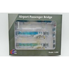 JC Wings B747 A350 공항 이중 통로 브릿지 모형 1:200 LH2279 투명 블루, 1개, 블루 창 (상품번호 LH2148)