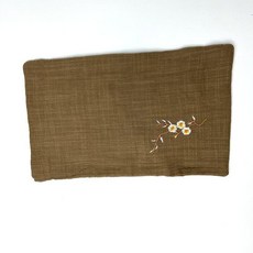 聆雅軒 茶巾 純棉刺繡 擦手巾 禪意國風, 卡其, 1條