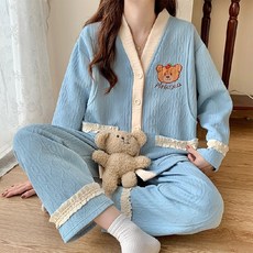 산후조리복 에어코튼 300g 안티볼 임산부 잠옷 산후 수유복 겹겹이 홈웨어
