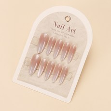 ins爆款穿戴甲高級感貓眼漸變美甲片成品30片長尖甲可拆卸假指甲, 1個, BY1732手工甲XS碼#10片/盒:工具包款