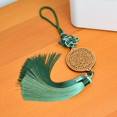 希諾奇 檜木 平安吊飾 擴香香氛 車掛擺件, 1個, 亮黃+土黃,背面雷刻虎紋平安