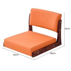 코타츠 의자 등받이 식당 허리 일본 찻집 좌식 테이블 린넨 월넛 고타츠 원목 다다미 일본식, 1개, 가죽-오렌지