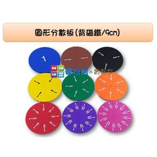 哥白尼的實驗室 eva磁性圓形分數板 滿版背磁鐵9cm 分數教學演示 等值分數, 1個, 圓形分數板(有磁性)