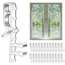 Gjinxi 숨겨진 채널 밸런스 클립 24개 5.4cm(2-1/8인치) 투명 플라스틱 블라인드 클립 블라인드 커버 클립 뒷면에 홈이 있는 밸런스용