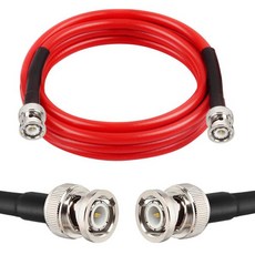 MOOKEERF BNC 수컷에서 수컷 동축 케이블 50옴 초저손실 RG8X 안테나용 RF 라디오 모뎀 오실로스코프 스펙트럼 분석기 신호 발생기 25피트 빨강, 4FT, 1