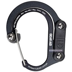 GEAR AID 기어에이트 히어로클립 HEROCLIP 360도 회전 후크 카라비너 캠핑 클립 수납 걸이 고리 포켓훅, Stealth Black, 1개