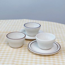 시라쿠스 뉴욕 화이트 블루 브라운 커핑 요거트 스프 아포가토 시리얼 컵 볼 200ml, 1개