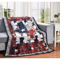 텍사스 주 모양 깃발 론스타 60인치 x 50인치 장식용 퀼트 담요, 텍사스 주 모양 깃발 론스타 60인치 x 50인치 장식