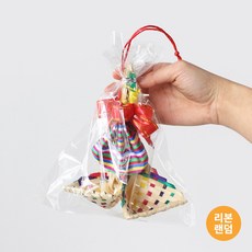 전통 복조리개+리본+복주머니 1세트 완성본 ( 한국기념품 외국인선물 신년 새해 명절 복조리 판촉물 답례품 단체선물 집들이 개업선물 ), 랜덤