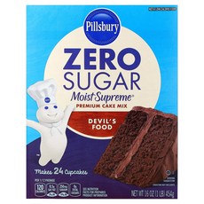 Pillsbury 설탕 무함유 Moist Supreme® 프리미엄 케이크 믹스 데빌스 푸드 454g(16온스), 1, 454g