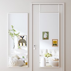 뷰티피크 문걸이 전신거울 34*120cm, 화이트