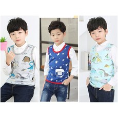 現貨加絨背心 110cm 冬季恐龍星星男童保暖背心 加厚牛奶絲童裝