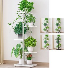 마켓다인A 철제 6단화분대 화분받침대, 5단(98cm) 화이트