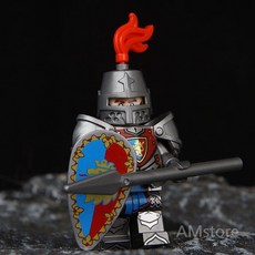 중세 나이트 기사단 18종 블록 조립 피규어 사자 드래곤 크라켄 창병 기사, 라이온 8개