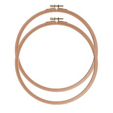 에버리 자수 후프 2개 세트 비치 우드 원형 핸드 후프 크로스 9인치 천 없음, 8Inch(no Cloth), 1개