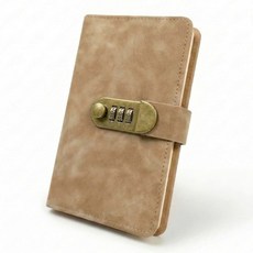 앤아일즈 비밀번호 가죽 현금 바인더 다이어리 100장 수납, 1개, 브라운