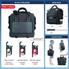 오토바이 SaddleBag 사이드 가방 당 20L 범용 방수 이동식 내부 수하물 파니에, 04 Type C black 1pc