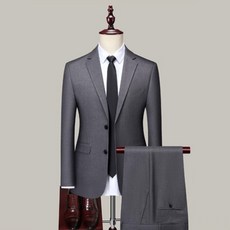 FANSYLI 남성 정장 세트 봄가을 슬림 정장자켓+정장바지 투피스 클럽 비즈니스 캐주얼 정장세트 X2412D18