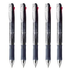 제브라 클립온 3색 볼펜 흑색 바디 0.7mm ５개, 혼합, 1개