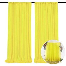 ZEBMOON 3 x 1.8m10 7피트 로즈 레드 배경 커튼 2 패널 시폰 커튼 드레이프 천 사진 촬영 생일 결혼식 파티 장식용 155232