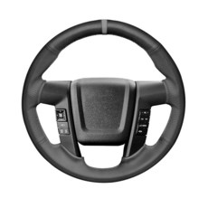 Belinous 가죽 스티어링 휠 커버 레이스업 핸드 스티치 포드 2009-2014 F-150/2014 F-150 트레머/2010 2011 할리 데이비슨/2009 플래티넘/