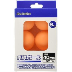 Be Active 탁구 공 연습용 6개들이 오렌지 40mm 무지 탁구 공 BA-6370, 1개, 상세페이지 참조